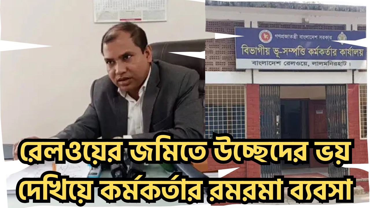 রেলওয়ের জমিতে উচ্ছেদের ভয় দেখিয়ে কর্মকর্তার রমরমা ব্যবসা